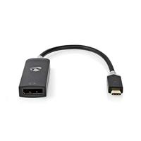 Nedis USB-C-adapterkabel | Type-C Male - DisplayPort Female | 0,2 m | Antraciet - thumbnail