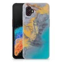 Samsung Galaxy Xcover 6 Pro | TPU | Siliconen hoesje | Marble Blue Gold - thumbnail