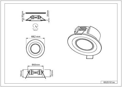 Trio InbouwverlichtingCore 8,2cm zwart - 652510132