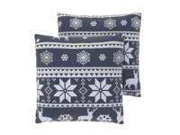 LIVARNO Set van 2 fleece kussenslopen 60 x 50 cm (Herten blauw) - thumbnail