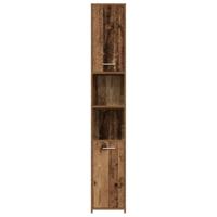 4-delige Badkamermeubelset bewerkt hout oud houtkleurig - thumbnail