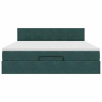 Ottoman bed met matras 180x200 cm fluweel donkergroen - thumbnail