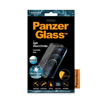 PanzerGlass Antibacteriële Edge to Edge beschermglas, anti-schittering geschikt voor Apple iPhone 12 Pro Max