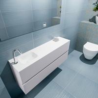 MONDIAZ ADA 120cm toiletmeubel cale. LEX wastafel talc links 1 kraangat - thumbnail