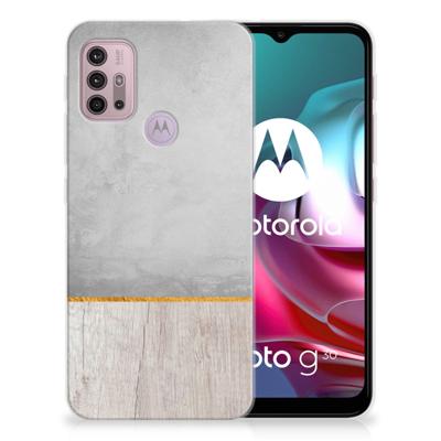 Motorola Moto G30 | G10 | Bumper Hoesje | Wood Concrete Motorola Moto G30 | G10 | Bumper Hoesje | Wood Concrete