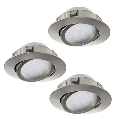 Eglo Led plafondspotPineda Round (3x) 3x6w - 3000K - 8,4cm nikkel - 95853