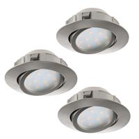 Eglo Led plafondspotPineda Round (3x) 3x6w - 3000K - 8,4cm nikkel - 95853 - thumbnail