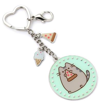Pusheen Keychain Blue Pizza