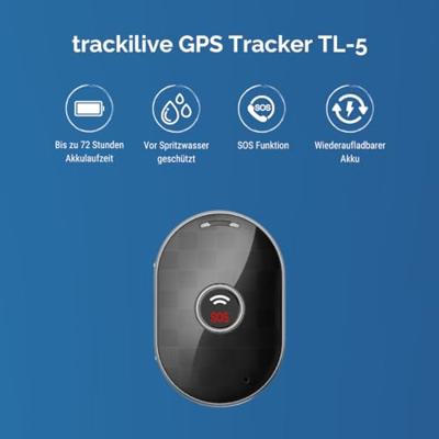 Trackilive TL-5 2G GPS-tracker Huisdiertracker, Personentracker, Voertuigtracker, Multifunctionele tracker, Bagagetracker Zwart 1 stuk(s) - thumbnail