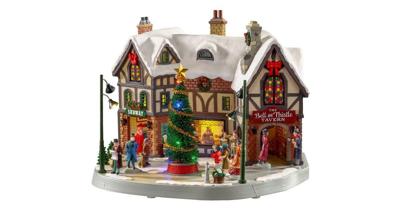 Lemax the bell & thistle tavern bewegend kersthuisje Caddington Village 2020