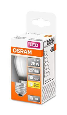 OSRAM HOMELIGHTING 4058075436442 LED-lamp Energielabel F (A - G) E27 Peer 2.5 W = 25 W Warmwit (Ø x l) 45 mm x 77 mm 1 stuk(s)