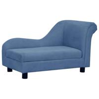 VidaXL Hondenbank met kussen 83x44x44 cm pluche blauw - thumbnail
