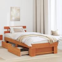 Bedframe met hoofdeinde Wasbruin 90 x 200 cm Massief grenenhout - thumbnail