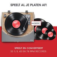 ION Audio Premier LP - Draadloze Bluetooth platenspeler / vinyl platenspeler met luidsprekers, USB-conversie, RCA & hoofdtelefoonuitgangen - Natuurlijke houtafwerking - thumbnail