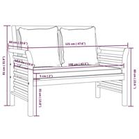 4-delige Loungeset met kussens massief acaciahout - thumbnail