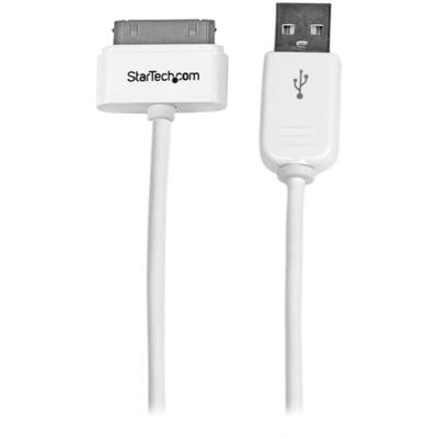 StarTech.com 1m USB iPhone/iPad en iPod oplaadkabel, USB op Apple 30 pin dock connector/stekker datakabel, wit