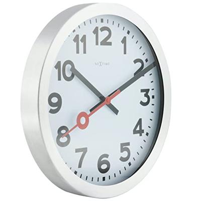 NeXtime ne-3998ar wandklok dia. 19 cm, geborsteld aluminium, &apos;station&apos;