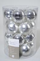 Kerstballen Glas Ø6cm Zilver 20st - thumbnail