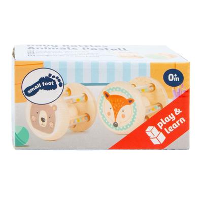 Small Foot houten rammelaar dier, set van 2