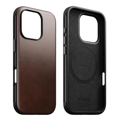 Nomad Modern Horween lederen hoesje iPhone 16 Pro - Rustic Brown