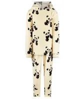 Charlie Choe fleece huispak meisjes - warme winter kinderpyjama - Panda - Off white - 128 - 128 - 128 - 128 - 128 - 128 - 128 - 128 - thumbnail