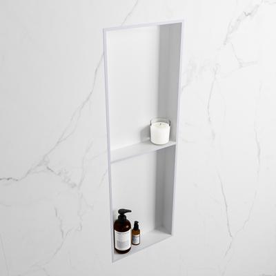 MONDIAZ EASY Nis 149,5x29,5cm in solid surface kleur Cale | Talc. 2 vakken geschikt voor in- of opbouw