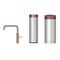 Quooker Fusion Square kokendwaterkraan - draaibare uitloop - Combi+ incl. Cube reservoir - Warm / kokend / bruisend / gefilterd water - Messing Patina (Goud) 22+FSPTN-CUBE - thumbnail
