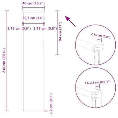 Rolgordijn verduisterend 40x230cm stofbreedte 35,7 cm polyester