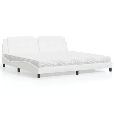 Bed met matras "Zadar" kunstleer wit 200x200 cm