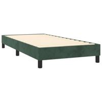 Boxspring met matras fluweel donkergroen 90x190 cm - thumbnail