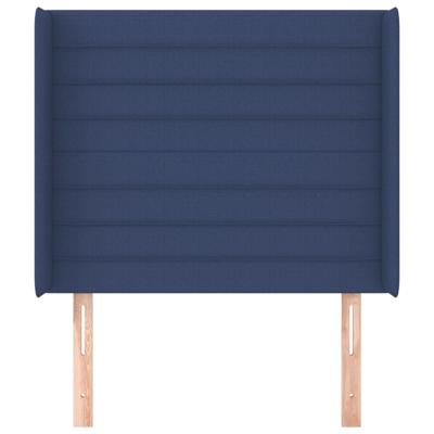 Hoofdbord met randen 103x16x118/128 cm stof blauw - thumbnail