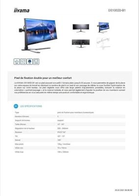 Iiyama DS1001C-B1 bureausteun arm zwart - thumbnail