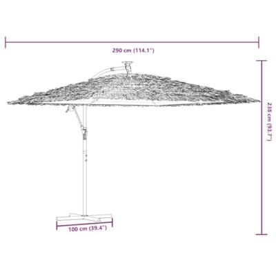 Parasol met stalen paal 290x290x238 cm wit Parasol met stalen paal 290x290x238 cm wit