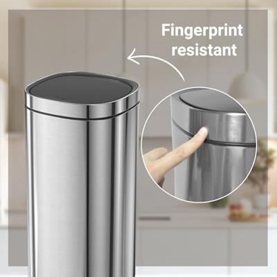 Afvalbak Desq Touch 30 liter RVS zilver