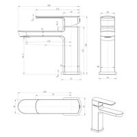 Wastafelmengkraan Sapho Mixona 1-hendel Recht 14.6 cm Chroom Sapho - thumbnail