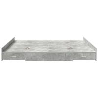 Opbergbedframe met lade Betongrijs 200 x 200 cm Bewerkt hout - thumbnail