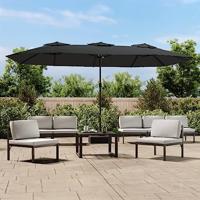 VidaXL Parasol dubbel dak met led 449x265 cm antracietkleurig - thumbnail