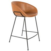 Zuiver Barstoel 'Feston' PU leer (zithoogte 65cm) - thumbnail