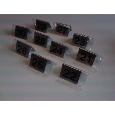 Bordje / tafelnummer set 41 tot 50 rvs