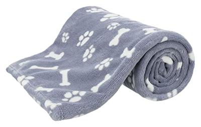 Trixie hondendeken kenny fleece bot / pootjes blauw Trixie hondendeken kenny fleece bot / pootjes blauw