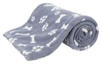 Trixie hondendeken kenny fleece bot / pootjes blauw - thumbnail