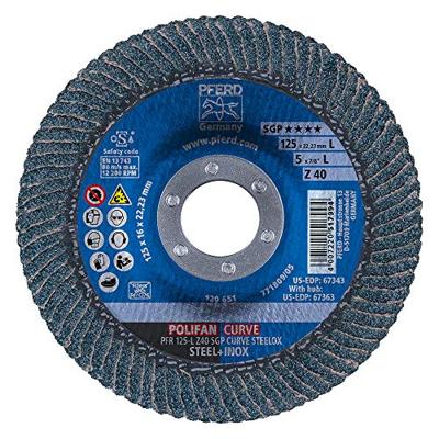 PFERD TOOLS 69398196 PFR 125-L Z 40 SGP CURVE STEELOX Lamellenschijf Diameter 125 mm Korrelgrootte (num) 40 2 stuk(s)