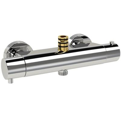 Douchekraan Hotbath Buddy 15cm Hartafstand Thermostatisch Opbouw Rond Glans Chroom 2 Greeps met Omstelling