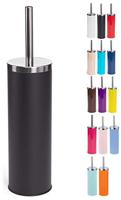 MSV Toiletborstel in houder|wc-borstel - metaal - zwart - 38 cm - thumbnail