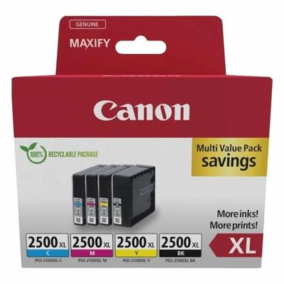 Canon Inktcartridge PGI-2500 XLBKCMY Origineel Combipack Zwart, Cyaan, Magenta, Geel 9254B010 Canon Inktcartridge PGI-2500 XLBKCMY Origineel Combipack Zwart, Cyaan, Magenta, Geel 9254B010