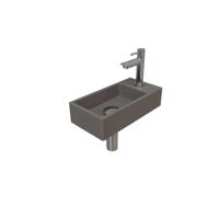 INK - Fonteinpack Quartz Rechts incl. Fonteinkraan - Design Sifon - Design Plug en Montageset - 360x180x90 Mm - Quartz Beton/chroom - thumbnail