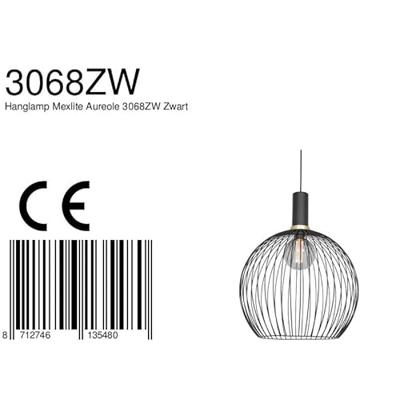 Mexlite Hanglamp aureole 3068zw zwart Mexlite Hanglamp aureole 3068zw zwart
