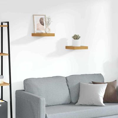 Wandplank met opslag 2 pcs Bruin 23 x 23,5 x 4 cm Bewerkt hout
