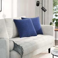 Sofa Kussens 2 pcs Politieblauw 45 x 45 cm Katoen Stof - thumbnail