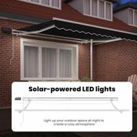 VidaXL Inklapbaar zonnescherm zwart 300 x 250 cm stof en staal - thumbnail